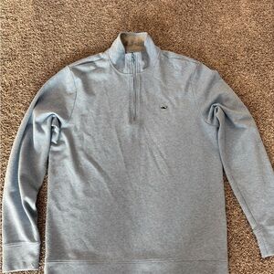 Men's Vineyard Vines Light Blue Q-Zip Sweatshirt Size: M